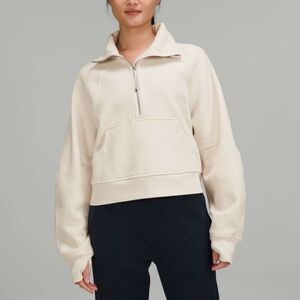Lululemon Scuba Oversized Funnel Neck Half-Zip Ivory/Light Cream Size XS/S